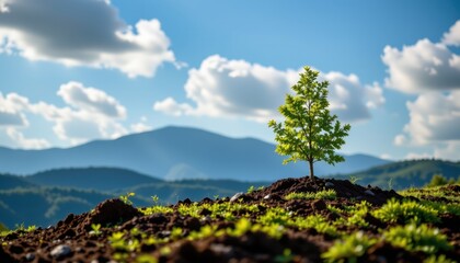 Obraz premium reforestation and afforestation are essential practices for promoting environmental sustainability and mitigating climate change effects