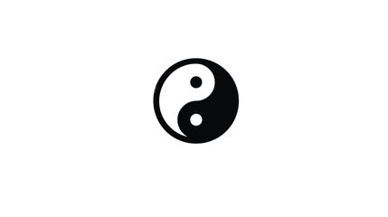 Vector silhouette Yin Yang Symbol: Black and White Circular Design Element