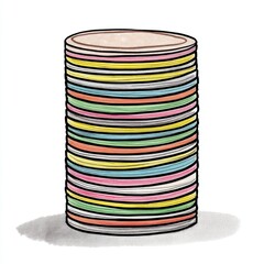 Colorful Stack of Circular Discs Illustrating Creativity and Playfulness in Art and Design Concepts for Modern Spaces