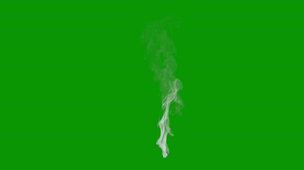 Wispy smoke rising 02, orthographic view, two speeds, 4k 24p, with green screen for transparent background - Powered by Adobe