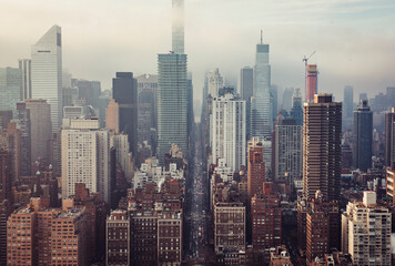 Fototapeta premium 空から見るニューヨークの摩天楼