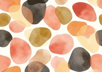 Abstract watercolor blobs, various muted colors