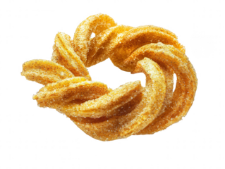 Delicious churro with cinnamon and sugar isolated on transparent background, PNG