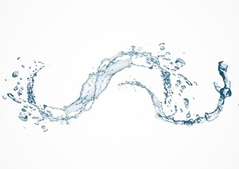 青い抽象的な水しぶきの3dイラスト
