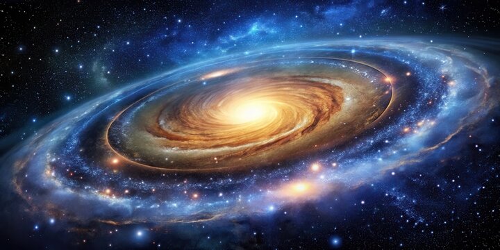 Swirling galaxy of stars in deep space , celestial, stellar,  celestial, stellar, cosmic, blackhole