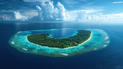 Landscape Drone View of Maldives