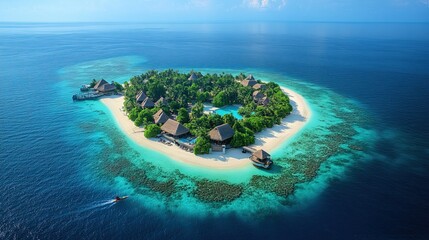 Landscape Drone View of Maldives