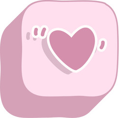 Heart Pink 3D Alphabet Icon for Kids Learning and Cute Educational Design