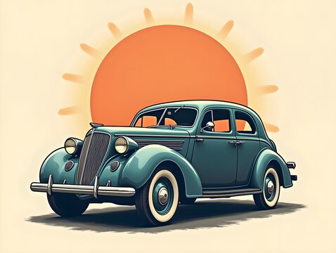 Vintage Retro Car Icon