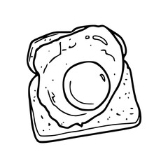 breakfast egg toast line art