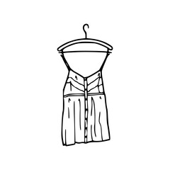 wardrobe apparel on hanger drawing