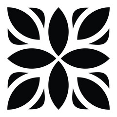 black and white abstract leaf icon