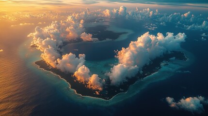 Landscape Drone View of Maldives