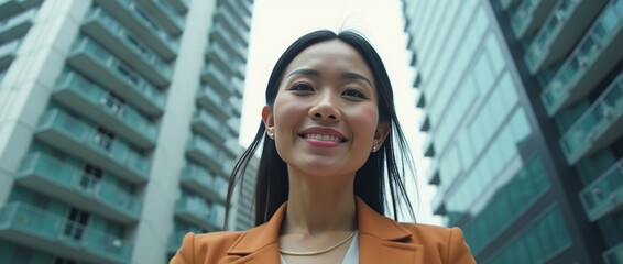 Pacific Islander Successful Businesswoman in Downtown Toronto, Extreme Close-Up