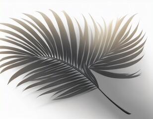 Fototapeta premium realistic transparent shadow from a leaf of a palm tree on the white background tropical leaves shadow mockup with palm leaves shadow illustration