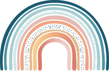Create a single vector icon of a minimalist pastel rainbow with soft, rounded arches