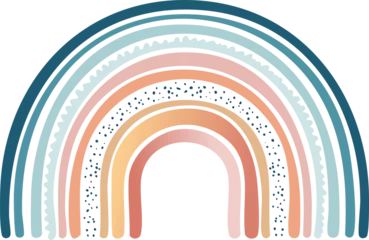 Wanddecoratie Regenboog Create a single vector icon of a minimalist pastel rainbow with soft, rounded arches  © fandd