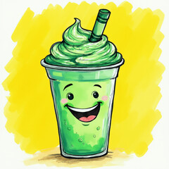 Green Smoothie Emoji — Vibrant 3D Healthy Drink Icon