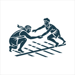 Kho Kho Pursuit in India, Tagging Action © Warten Weg