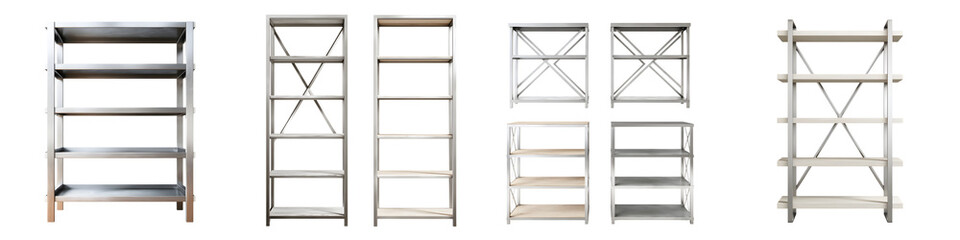 Industrial style metal shelving units for storage and display