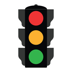 isolated traffic light on white background