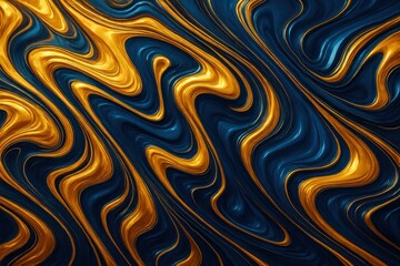 Abstract golden and blue swirl pattern for modern art and design projects