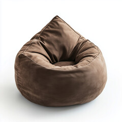 beanbag bean bag seat leather  chair  isolated on transparent white background, clipping path