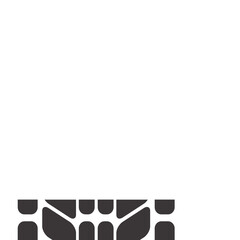 Dark gray tire tracks creating a repeating and mesmerizing pattern on a clean white background, ideal for automotive or transportation related designs