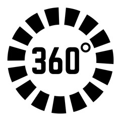 360 degree view icon rotating, showcasing complete coverage and serving as an ideal symbol for virtual reality and augmented reality applications and devices in modern technology