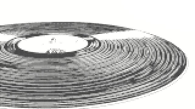 Spinning Vinyl Record Halftone Animation Loop