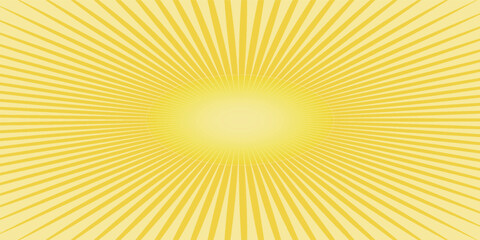 Fototapeta premium Sun rays style on yellow background, Sunburst Pattern Background. Summer design for Banner