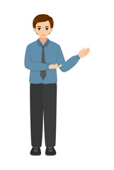 Single business man doing presentation