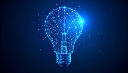 Glowing Network Lightbulb Idea.