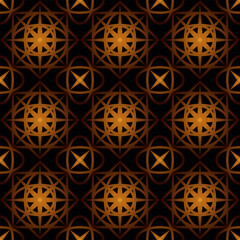 
Seamless illustrated pattern of abstract elements in brown and yellow colors, for decorating your designs in abstract warm style