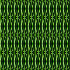 Seamless abstract pattern with green wavy lines periodically repeating elements. Vector illustration for decorating your designs in abstract style