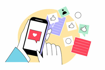 vector illustration of a set of people icons media social Gadget marketing business