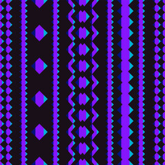Ethnic seamless pattern in boho style in blue and purple shades. Tribal pattern. Folk motif. Textile rapport. For ethnic patterns and textile solutions