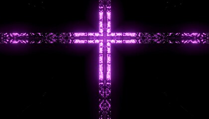 Glowing Purple Cross Abstract.
