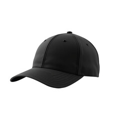 Fototapeta premium Modern Plain Black Baseball Cap Isolated on Transparent Background PNG Image for Design