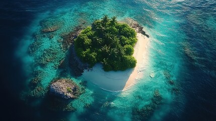 Landscape Drone View of Maldives