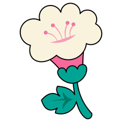 Groovy Flower Retro Sticker