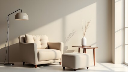 Bright Modern Room with Designer Sofa