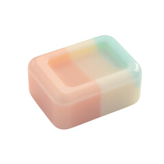 Pastel Gradient Translucent Rectangular Silicone Box or Mold Isolated on Black Background