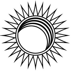 Solar Glow Outline Vector