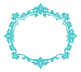 Teal Blue Elegant Frame Design for Decorative Borders, Scrapbooking, or Custom Labels
