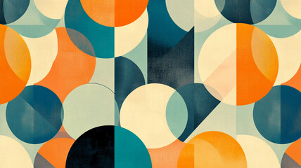 The pattern consists of circles triangles and squares