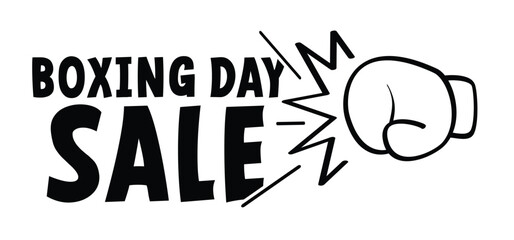 Boxing day sale. Boxing Day. Day after Christmas Day. December 26th, when gifts are given. Box gloves. Boxing gloves icon. Cartoon line hands. A pair of boxing gloves. Surprise idea.