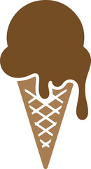 ice cream cone silhouette, dessert outline vector, cold sweet icon black