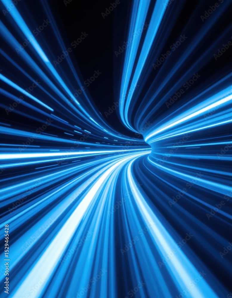 Poster dynamic light trails in a futuristic space digital art design abstract environment high-speed perspe