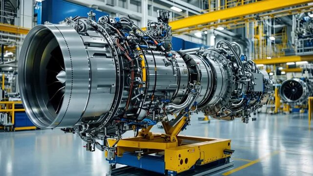 Turbofan Engine in Aviation Factory: A Powerful Machine